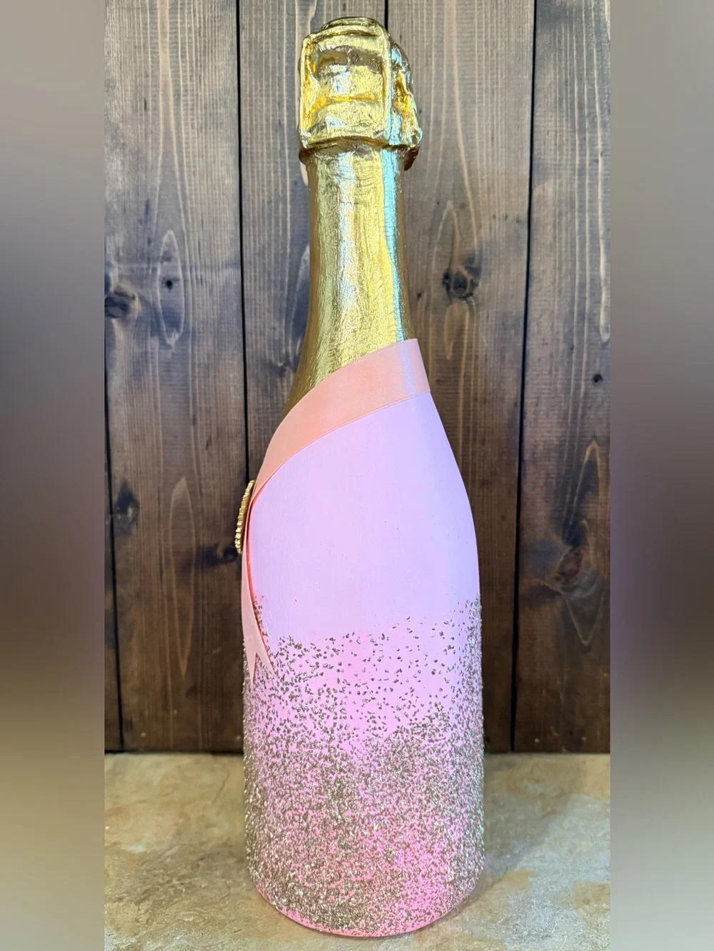 Glitterville Champagne Bottle Display